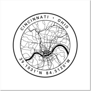 Cincinnati Map Posters and Art